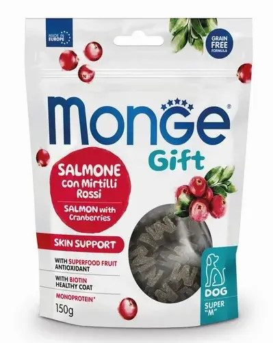 Monge Gift Skin Support Dog Тренировочные лакомства с лососем и клюквой