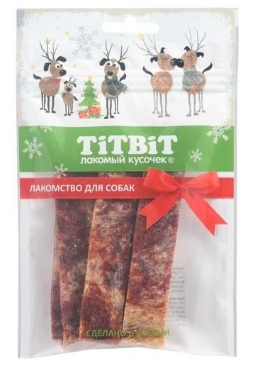 ТИТБИТ Мраморные стейки из говядины для собак (Новогодняя коллекция)