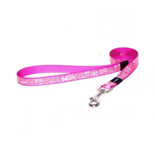 Удлиненный поводок Rogz Lapz Trendy Pink Bones