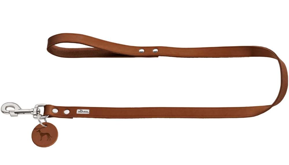Hunter Поводок кожаный, коньяк