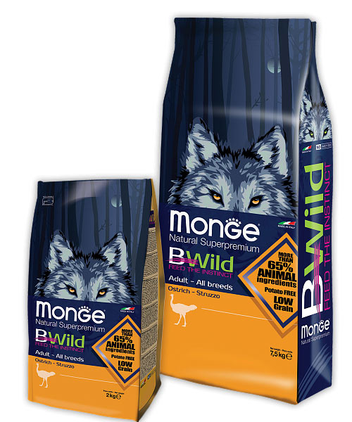 Monge Dog BWild Adult All Breeds (Страус)