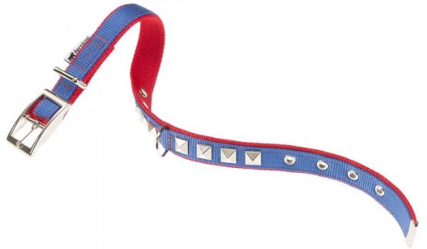 Ferplast Ошейник "DUAL PYRAMIDS", синий/красный