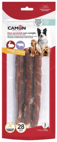 CAMON Роллы из говяжьей кожи с кроликом 28 см