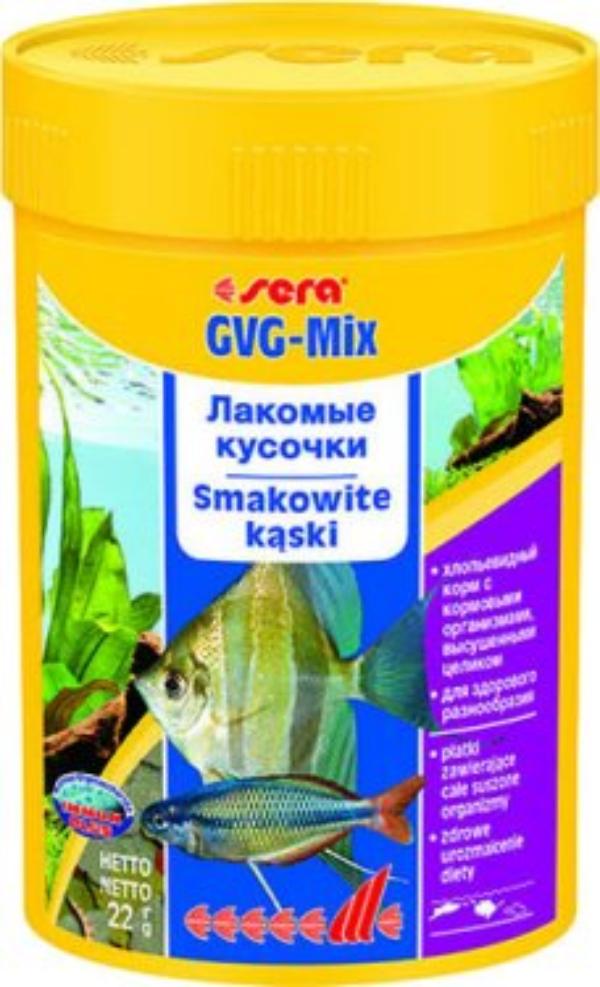 Sera Корм-лакомство хлопья для всех рыб "GVG-Mix", 100 мл