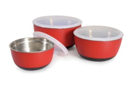 CAMON Миска из нерж./стали с пластиковым покрытием и крышкой