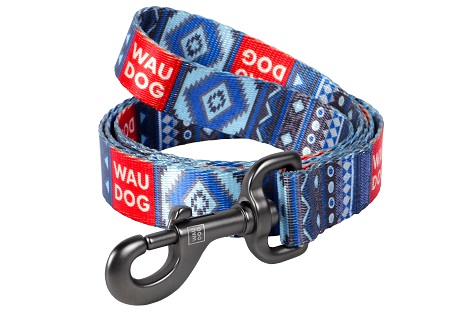 Поводок "Waudog" Nylon с рисунком "Этно синий"