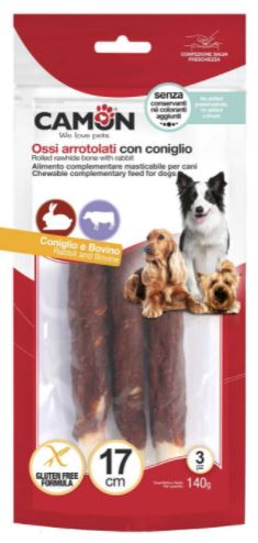 CAMON Роллы из говяжьей кожи с кроликом 17 см