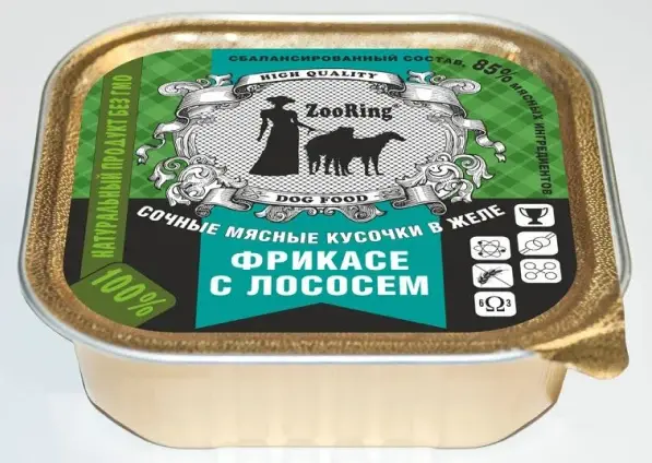 ZooRing Dog Кусочки в желе (Фрикасе с лососем)