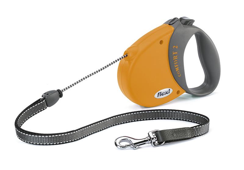 Рулетка Flexi Comfort Basic, трос, оранжевая