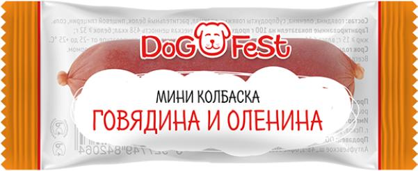 Dog Fest Мини-колбаска из говядины и оленины, 20 шт/уп.