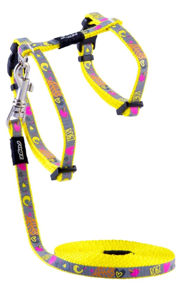 Rogz Шлейка+поводок Reflectocat Dayglo Bird