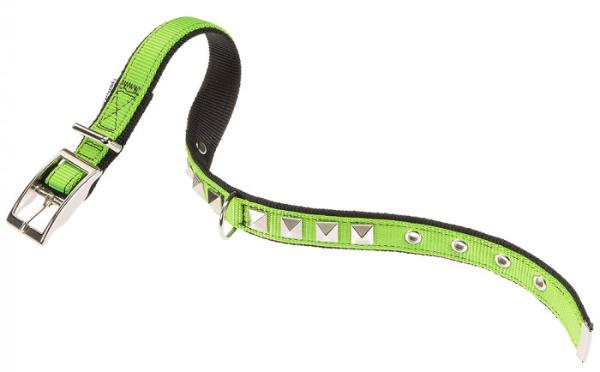 Ferplast Ошейник "DUAL PYRAMIDS", зеленый/черный