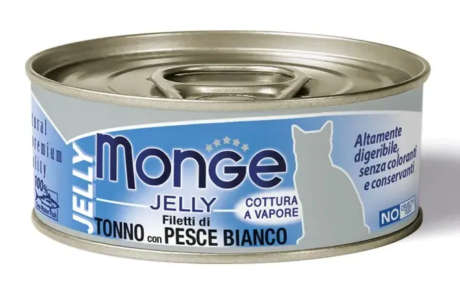 Monge Gelly Adult Cat Консервы с желтоперым тунцом и белой рыбой