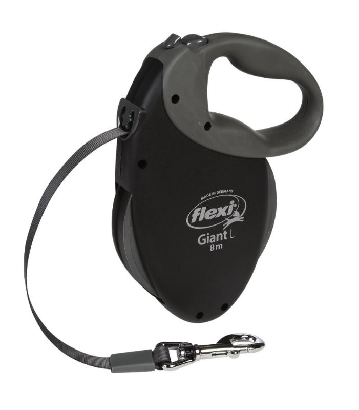 Поводок-рулетка Flexi Giant No Neon, лента, черный