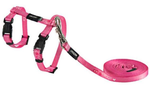 Rogz Шлейка+поводок Kiddycat Pink Hearts