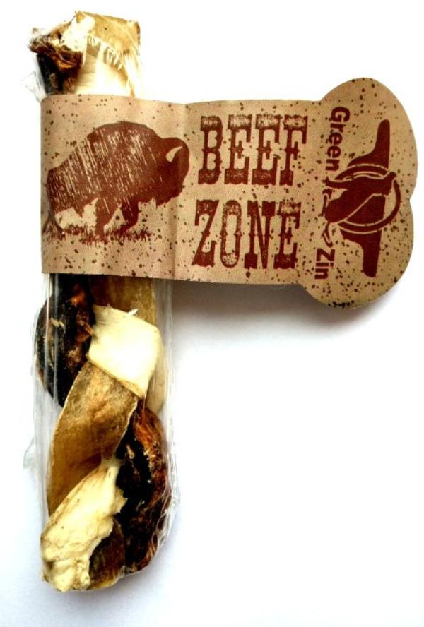 GreenQZin Косичка из сыромятной говяжей кожи и мяса