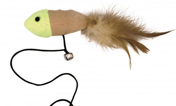 Barry King Игрушка Флуоресцентная рыба с пером, 8 х 4 см