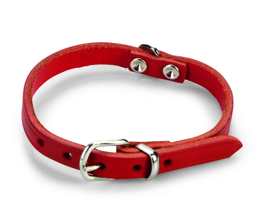 Beeztees Ошейник кожаный, красный