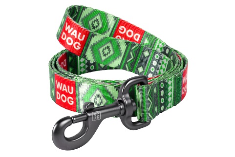 Поводок "Waudog" Nylon с рисунком "Этно зеленый"