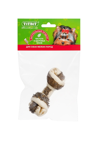 ТИТБИТ Кость узловая №5 с рубцом говяжьим - мягкая упаковка