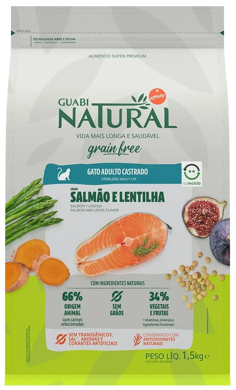 Guabi Natural Cat Sterilised Grain Free (Лосось, чечевица)