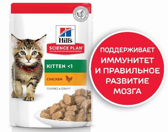 Hill's Science Plan Влажный корм для котят для здорового роста и развития (курица)