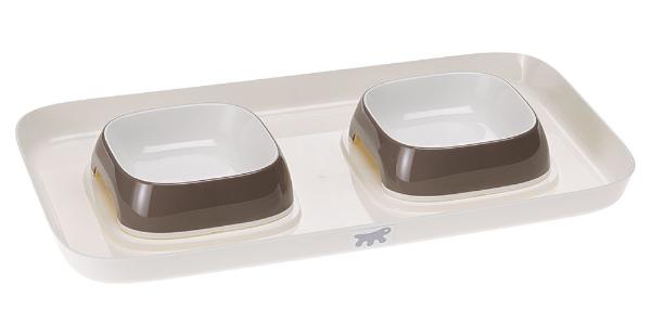 Ferplast Набор мисок для животных Glam, коричневый