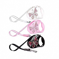 Поводок-рулетка Flexi Glam Compact M Бабочка