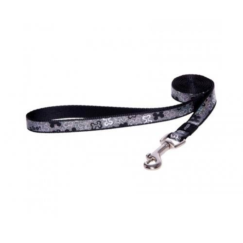 Удлиненный поводок Rogz Lapz Trendy Black Bones