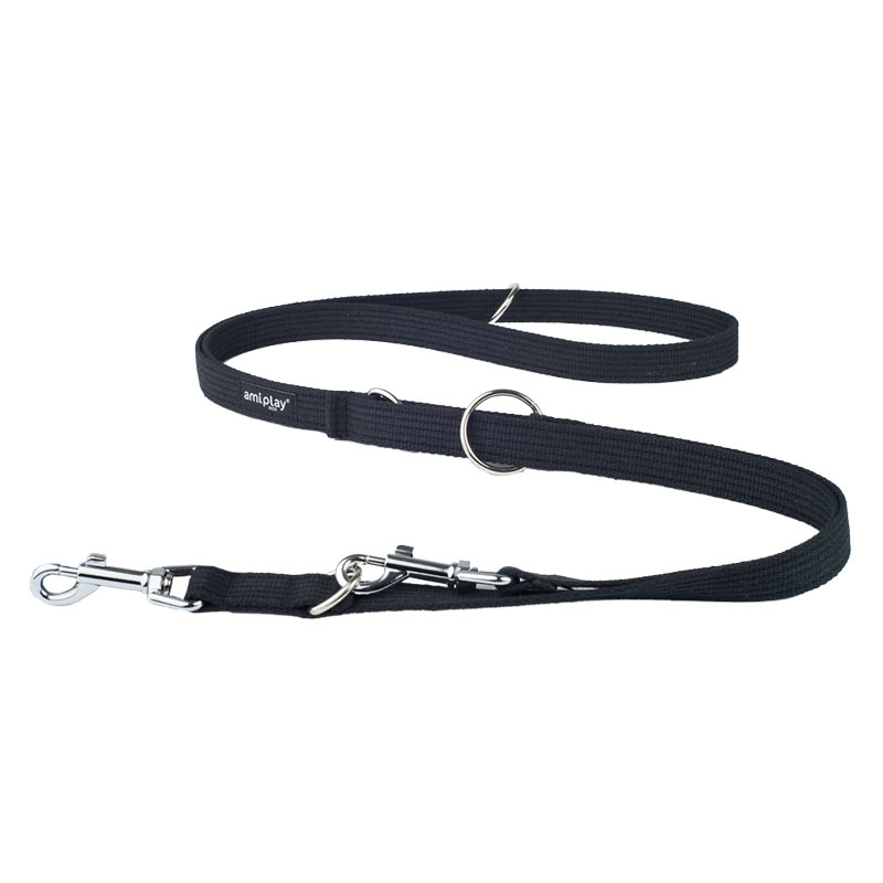 Поводок регулируемый AmiPlay Cotton (Черный)