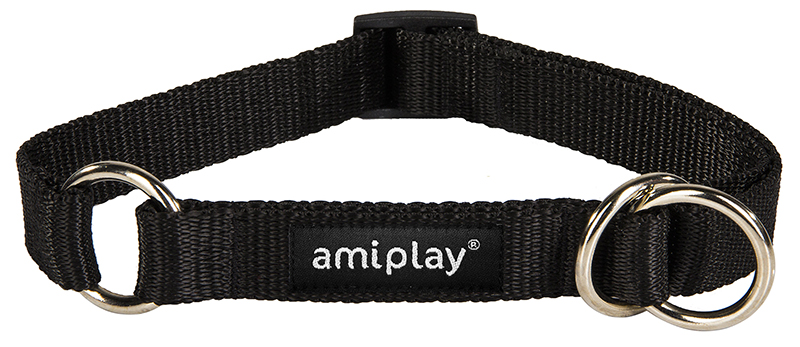 Ошейник-полуудавка AmiPlay Reflective M (Черный)