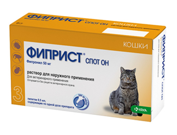 KRKA Капли Фиприст для котов, 0,5 мл