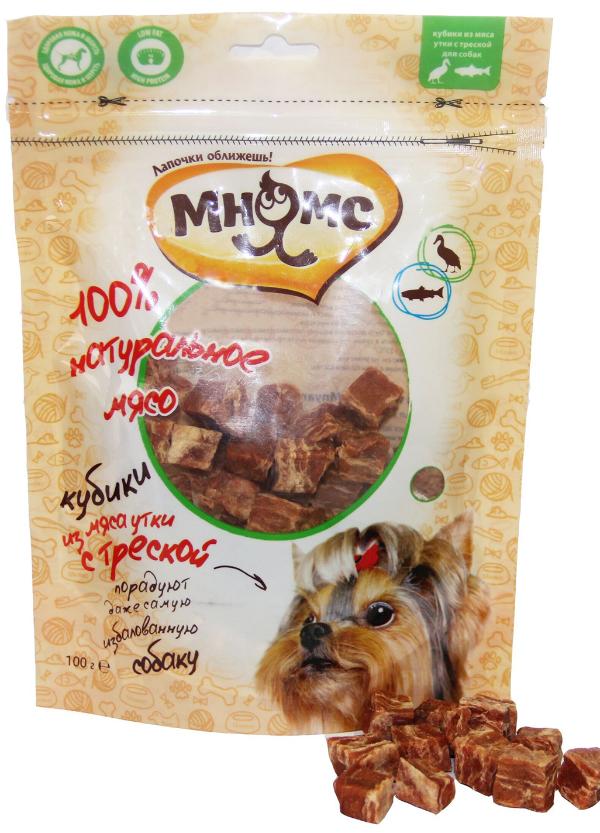 Мнямс Кубики из мяса утки с треской