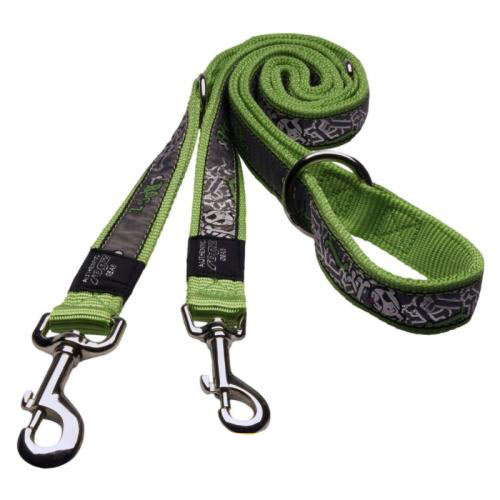 Поводок-перестежка Rogz Fancy Dress Multi Lime Bone