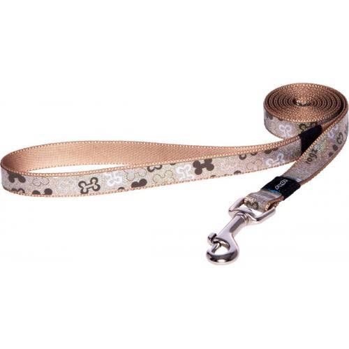 Удлиненный поводок Rogz Lapz Trendy Brown Bones