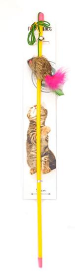 For Friends Игрушка удочка-дразнилка Натуральная мышь, 50 см