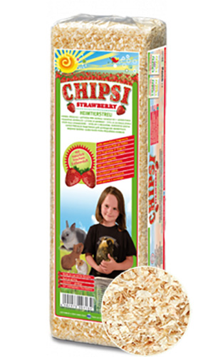 Опилки для грызунов CHIPSI STRAWBERRY 15 л (1 кг)