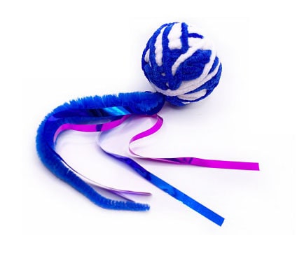 Игрушка Шерстяной клубок с шуршащим хвостом и шариком