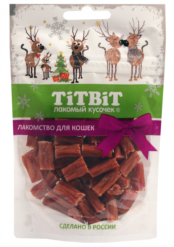 ТИТБИТ Колбаски говяжьи для кошек (Новогодняя коллекция)