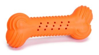 CAMON Кость хрустящая из резины, оранжевая