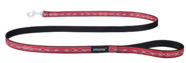 Поводок AmiPlay Joy (Кости красный)