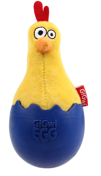 GiGwi Игрушка "Цыпленок неваляшка с пищалкой", 14 см