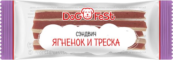 Dog Fest Сэндвич из ягненка и трески, 20 шт/уп.