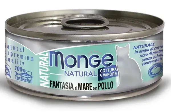 Monge Cat Natural Консервы с морепродуктами и курицей