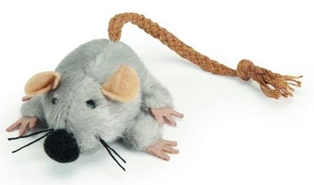 CAMON Мышь плюшевая серая с веревкой