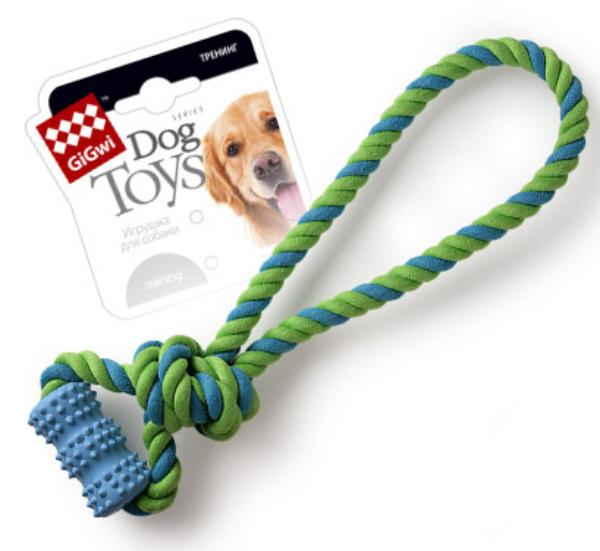 GiGwi Резиновая палка с веревкой, 36,5 см
