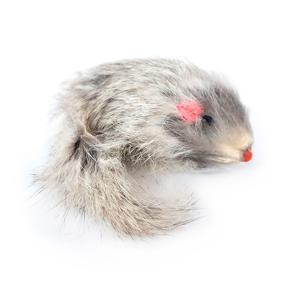 For Friends Игрушка для кошек Мышь серая меховая, 8 см