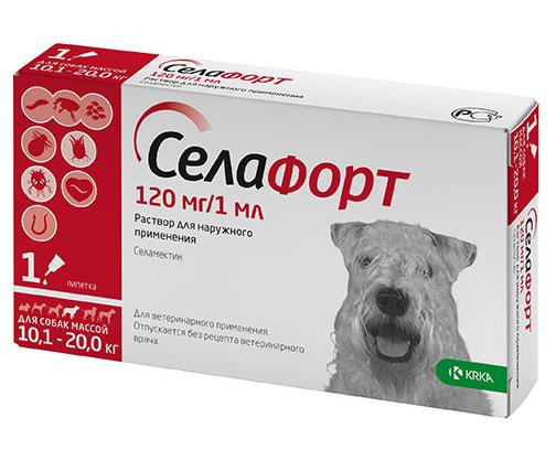 KRKA Селафорт для собак 10,1 - 20 кг (1 пипетка)