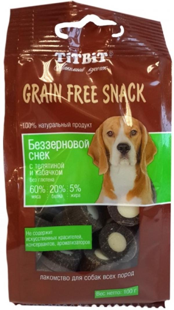 ТИТБИТ Снек "Grain Free" беззерновой (Телятина и кабачок)