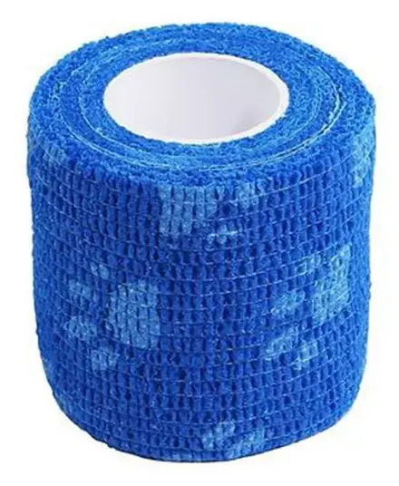 VETЗАБОТА Бинт ветеринарный самофиксирующийся, синий с лапками